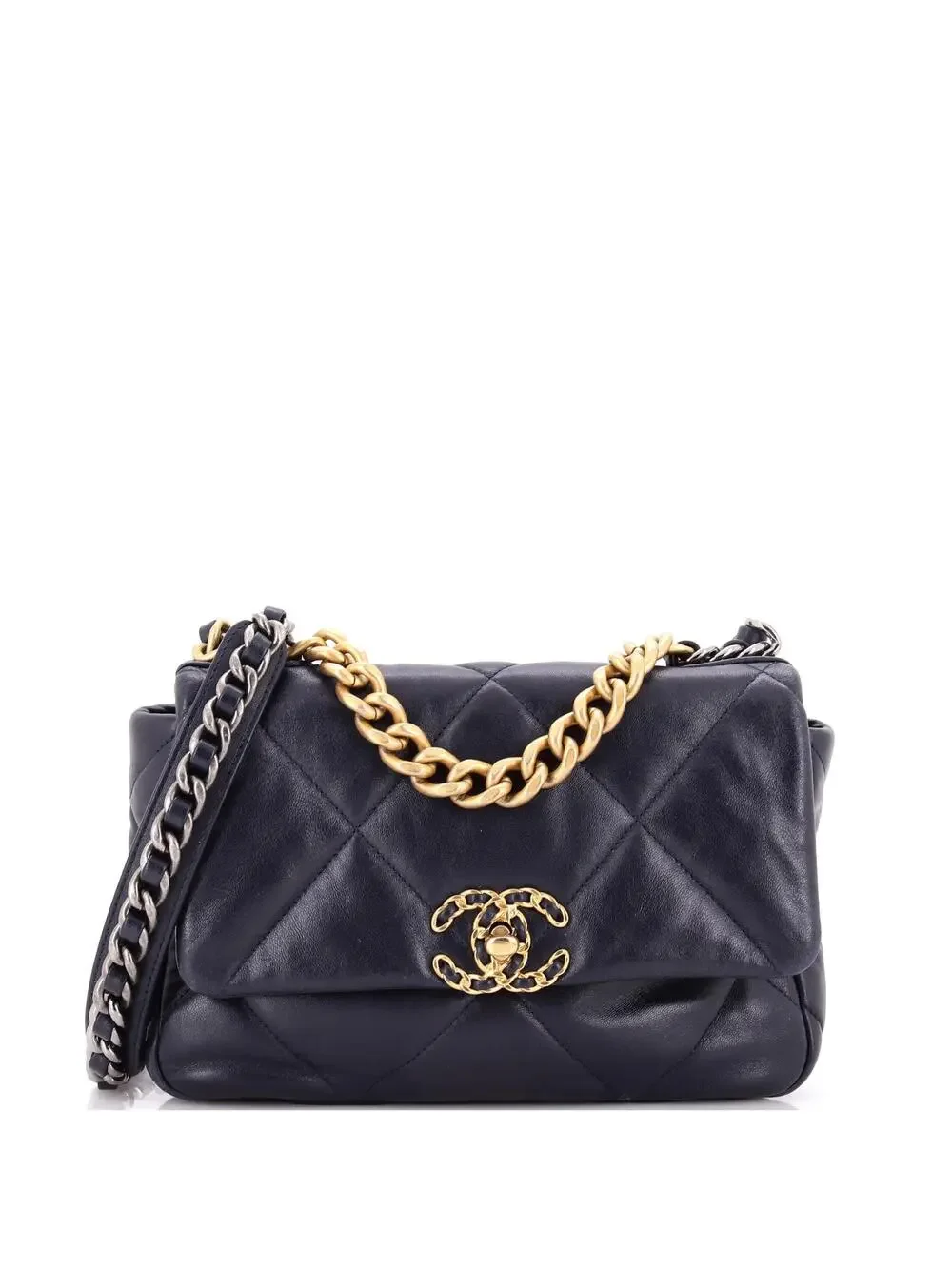 Chanel 19 Flap Bag Quilted Leather #281441C49B - Picture 1 of 6